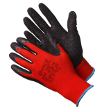 Красные нейлоновые перчатки с черным текстурированным латексом Gward Red